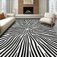 thumbnail image 1 of ODIKA 6'x9' Machine Washable Non-Slip Area Rug, Contemporary Zebra with High Contrast Stripes High Traffic Rug, Black, 311551, 1 of 5