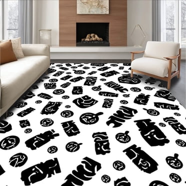 ODIKA 8' Machine Washable Non-Slip Area Rug, Halloween Spooky High ...