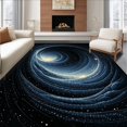 thumbnail image 1 of ODIKA 4'x6' Machine Washable Non-Slip Area Rug, Cosmic Swirls Dark Nebula Inspired High Traffic Rug, Blue, 149499, 1 of 7