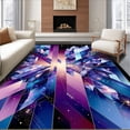 thumbnail image 1 of ODIKA 2'x3' Machine Washable Non-Slip Area Rug, Fragmentation with Crystalline Shapes and Stardust Highlights High Traffic Rug, Purple, 131350, 1 of 7