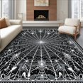 thumbnail image 1 of Flatwoven High Traffic Area Rug, Creepy Multicolor Decorative Elements, Non Slip, Stain Resistant, Washable Area Rugs for Living Room, Bedroom(Black, 6X9), 1 of 8