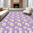 thumbnail image 1 of ODIKA 4'x6' Machine Washable Non-Slip Area Rug, Cute Lavender Blooming Style High Traffic Rug, Purple, 36283, 1 of 7