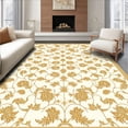 thumbnail image 1 of Flatwoven High Traffic Area Rug, Damask with Abstract Floral Motifs, Non Slip, Stain Resistant, Washable Area Rugs for Living Room, Bedroom(Beige, 6X9), 1 of 8