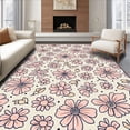 thumbnail image 1 of ODIKA 5'x7' Machine Washable Non-Slip Area Rug, Dancing Petal Mosaic with Interlocking Spotted High Traffic Rug, Pink, 332300, 1 of 7