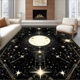thumbnail image 1 of Flatwoven High Traffic Area Rug, Dark Elegance Mystic Tiled, Non Slip, Stain Resistant, Washable Area Rugs for Living Room, Bedroom(Black, 8X10), 1 of 8