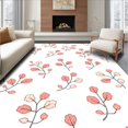 thumbnail image 1 of Flatwoven High Traffic Area Rug, Delicate Dainty Blossom with Scattered Floral Sprigs, Non Slip, Stain Resistant, Washable Area Rugs for Living Room, Bedroom(Pink, 4X6), 1 of 8