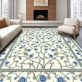 thumbnail image 1 of ODIKA 3'x5' Machine Washable Non-Slip Area Rug, Delicate French Provincial Floral Vine Floor Covering High Traffic Rug, Ivory, 125855, 1 of 7