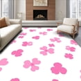 thumbnail image 1 of ODIKA 8'x8' Machine Washable Non-Slip Area Rug, Delicate Petal Scatter Design With Negative Space Balance High Traffic Rug, Pink, 393287, 1 of 7