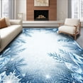thumbnail image 1 of ODIKA 5'x7' Machine Washable Non-Slip Area Rug, Delicate Snowflake Inspired Geometric with Frosted Crystal Motifs High Traffic Rug, Blue, 183408, 1 of 7