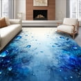 thumbnail image 1 of ODIKA 3'x5' Machine Washable Non-Slip Area Rug, Dewy Morning Droplet Fresh Contemporary Design High Traffic Rug, Blue, 164304, 1 of 7