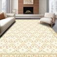 thumbnail image 1 of ODIKA 8'x10' Machine Washable Non-Slip Area Rug, Dining Hall Trellis Boho Classic with Baroque Flourish High Traffic Rug, Beige, 182979, 1 of 7