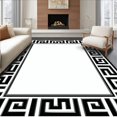 thumbnail image 1 of Flatwoven High Traffic Area Rug, Distinctive Modern Geometric Contrast, Non Slip, Stain Resistant, Washable Area Rugs for Living Room, Bedroom(Black, 6X9), 1 of 8