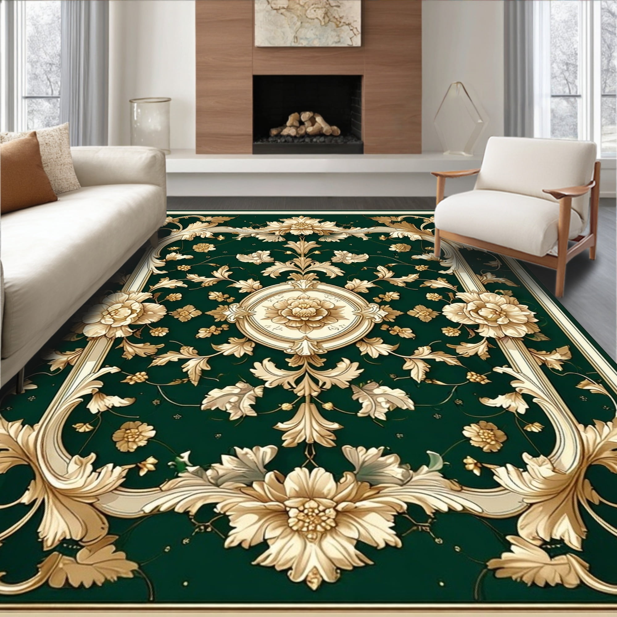 Flatwoven High Traffic Area Rug, Distressed Eden Vinework with Regal ...