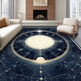 thumbnail image 1 of ODIKA 5'x7' Machine Washable Non-Slip Area Rug, Divination with Enchanted Moon Phases And Occult Celestial High Traffic Rug, Blue, 37464, 1 of 7