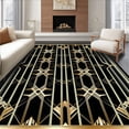 thumbnail image 1 of ODIKA 4'x6' Machine Washable Non-Slip Area Rug, Dramatic Seamless Art Influence High Traffic Rug, Black, 12688, 1 of 7