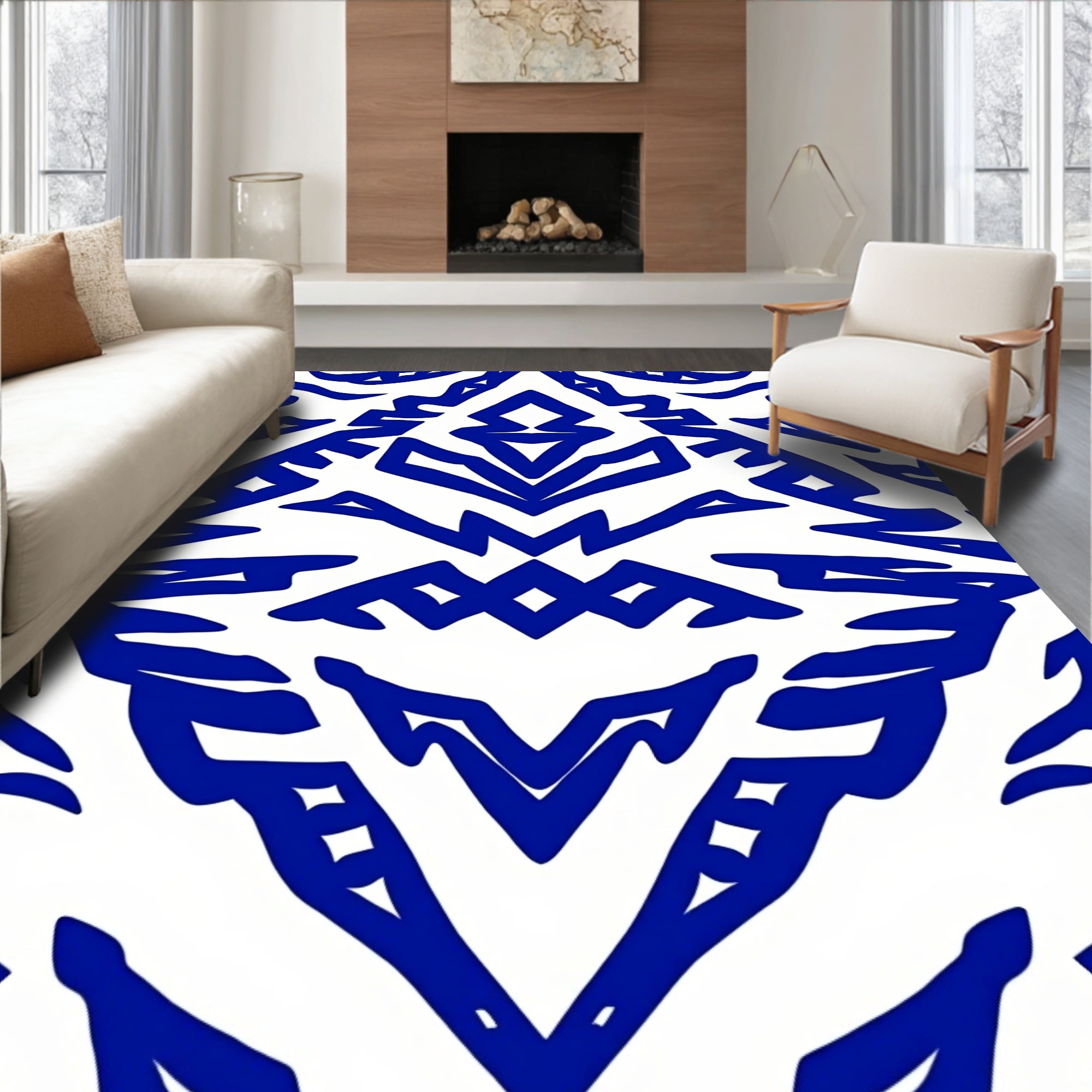 ODIKA 3'x5' Machine Washable Non-Slip Area Rug, Dynamic Interlocking ...