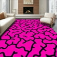 thumbnail image 1 of ODIKA 4'x6' Machine Washable Non-Slip Area Rug, Dynamic Pink Leopard Print with Abstract Interlocking Design High Traffic Rug, Pink, 331430, 1 of 7