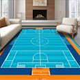 thumbnail image 1 of ODIKA 4'x6' Machine Washable Non-Slip Area Rug, Dynamic Traffic Adventure Theme High Traffic Rug, Blue, 22418, 1 of 7