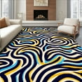 thumbnail image 1 of ODIKA 6'x6' Machine Washable Non-Slip Area Rug, Dynamic Zebra Inspired Print with Fluid Movement and Design High Traffic Rug, Beige, 292733, 1 of 7