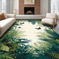 thumbnail image 1 of Flatwoven High Traffic Area Rug, Earthy Jungle Scene Aesthetic, Non Slip, Stain Resistant, Washable Area Rugs for Living Room, Bedroom(Green, 4X6), 1 of 8