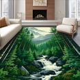 thumbnail image 1 of ODIKA 6'x9' Machine Washable Non-Slip Area Rug, Earthy Toned Nature Vibes High Traffic Rug, Green, 27988, 1 of 7