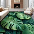 thumbnail image 1 of Flatwoven High Traffic Area Rug, Earthy Tones Leaf Theme, Non Slip, Stain Resistant, Washable Area Rugs for Living Room, Bedroom(Green, 4X6), 1 of 8