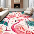 thumbnail image 1 of Flatwoven High Traffic Area Rug, Easy Care Pink Flamingo Tropical for Patio, Non Slip, Stain Resistant, Washable Area Rugs for Living Room, Bedroom(Pink, 5X7), 1 of 8