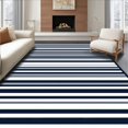 thumbnail image 1 of Flatwoven High Traffic Area Rug, Easy Cleaning Backyard Navy Grey, Non Slip, Stain Resistant, Washable Area Rugs for Living Room, Bedroom(Blue, 4X6), 1 of 8