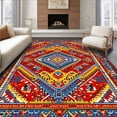 thumbnail image 1 of ODIKA 4'x6' Machine Washable Non-Slip Area Rug, Eclectic Multicolor Braided High Traffic Rug, Red, 20567, 1 of 7