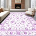 thumbnail image 1 of Flatwoven High Traffic Area Rug, Eclectic White Blossom Artistry, Non Slip, Stain Resistant, Washable Area Rugs for Living Room, Bedroom(White, 6X9), 1 of 8