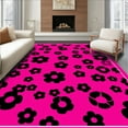 thumbnail image 1 of ODIKA 2'x3' Machine Washable Non-Slip Area Rug, Eclectic Wildcat Maximalist Artistic High Traffic Rug, Pink, 324292, 1 of 7