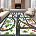 thumbnail image 1 of ODIKA 3'x5' Machine Washable Non-Slip Area Rug, Educational City Road Experience High Traffic Rug, Black, 28953, 1 of 7