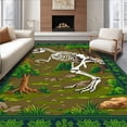 thumbnail image 1 of ODIKA 6'x9' Machine Washable Non-Slip Area Rug, Educational Historic Fossil Design High Traffic Rug, Green, 22671, 1 of 7