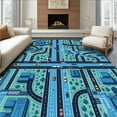 thumbnail image 1 of ODIKA 4'x6' Machine Washable Non-Slip Area Rug, Educational Race Track Play for High Traffic Rug, Blue, 1921, 1 of 7