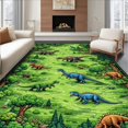 thumbnail image 1 of Flatwoven High Traffic Area Rug, Educational Road Map Adventure Design, Non Slip, Stain Resistant, Washable Area Rugs for Living Room, Bedroom(Green, 4X6), 1 of 8