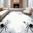 thumbnail image 1 of Flatwoven High Traffic Area Rug, Eerie Spider Web Halloween, Non Slip, Stain Resistant, Washable Area Rugs for Living Room, Bedroom(White, 4X6), 1 of 8