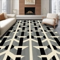 thumbnail image 1 of ODIKA 2'x3' Machine Washable Non-Slip Area Rug, Elegant Black & Beige Geometric High Traffic Rug, Beige, 51266, 1 of 5