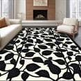 thumbnail image 1 of ODIKA 4'x6' Machine Washable Non-Slip Area Rug, Elegant Black Garden Vine Indoor High Traffic Rug, Beige, 94974, 1 of 7