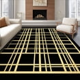 thumbnail image 1 of ODIKA 2'x3' Machine Washable Non-Slip Area Rug, Elegant Black & Gold Geometric Modern Lines High Traffic Rug, Gold, 87351, 1 of 7