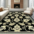 thumbnail image 1 of Flatwoven High Traffic Area Rug, Elegant Black Non Slip Floor Pair, Non Slip, Stain Resistant, Washable Area Rugs for Living Room, Bedroom(Black, 4X6), 1 of 8
