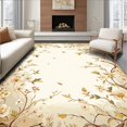thumbnail image 1 of ODIKA 3'x5' Machine Washable Non-Slip Area Rug, Elegant Boho Floral Scrollwork With Delicate Leaf Motifs High Traffic Rug, Beige, 206288, 1 of 7