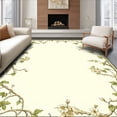 thumbnail image 1 of ODIKA 4'x6' Machine Washable Non-Slip Area Rug, Elegant Botanical Garden Trellis Hand Crafted Oval High Traffic Rug, Ivory, 233020, 1 of 7