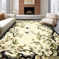 thumbnail image 1 of ODIKA 2'x3' Machine Washable Non-Slip Area Rug, Elegant Botanical Scrollwork with Graceful Vines and Blossoms High Traffic Rug, Ivory, 121873, 1 of 7