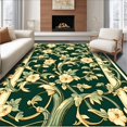 thumbnail image 1 of ODIKA 3'x5' Machine Washable Non-Slip Area Rug, Elegant Botanical Scrollwork with Curved Vines and Blossoms High Traffic Rug, Green, 140137, 1 of 7