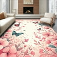 thumbnail image 1 of ODIKA 5'x7' Machine Washable Non-Slip Area Rug, Elegant Bloom Design High Traffic Rug, Pink, 9079, 1 of 7