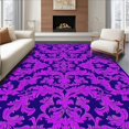 thumbnail image 1 of ODIKA 6'x9' Machine Washable Non-Slip Area Rug, Elegant Damask Swirl With Sophisticated Scrollwork High Traffic Rug, Purple, 252170, 1 of 7