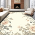 thumbnail image 1 of ODIKA 4'x6' Machine Washable Non-Slip Area Rug, Elegant Floral Botanical Design High Traffic Rug, Beige, 133792, 1 of 7