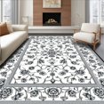 thumbnail image 1 of ODIKA 2'x3' Machine Washable Non-Slip Area Rug, Elegant Floral Reversible for Patio Deck Balcony Waterproof Quick Dry High Traffic Rug, White, 61476, 1 of 7