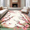 thumbnail image 1 of Flatwoven High Traffic Area Rug, Elegant Japanese Spring Aesthetic, Non Slip, Stain Resistant, Washable Area Rugs for Living Room, Bedroom(Pink, 4X6), 1 of 8