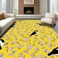 thumbnail image 1 of ODIKA 8'x8' Machine Washable Non-Slip Area Rug, Elegant Magpie Birds Among Blooming Floral Branches High Traffic Rug, Yellow, 301423, 1 of 7